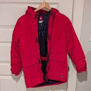 Lands End red boys winter coat size 10-12